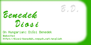 benedek diosi business card