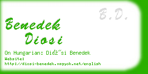 benedek diosi business card
